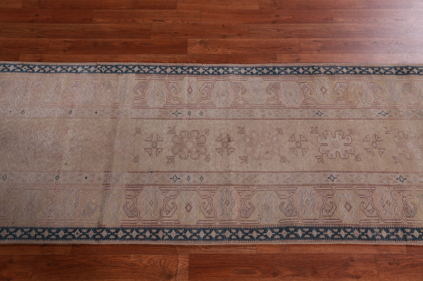 Vegetable Dye Antique Oushak Turkish Runner Rug 2x14 - 18