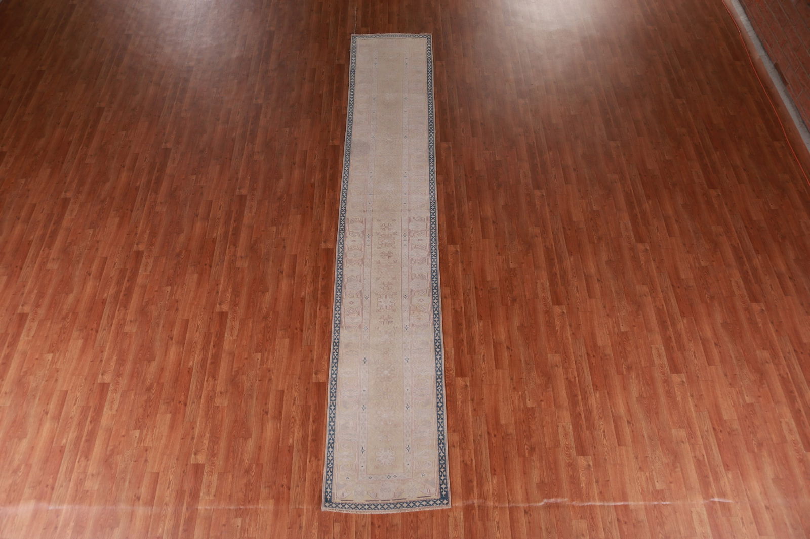 Vegetable Dye Antique Oushak Turkish Runner Rug 2x14 - 3