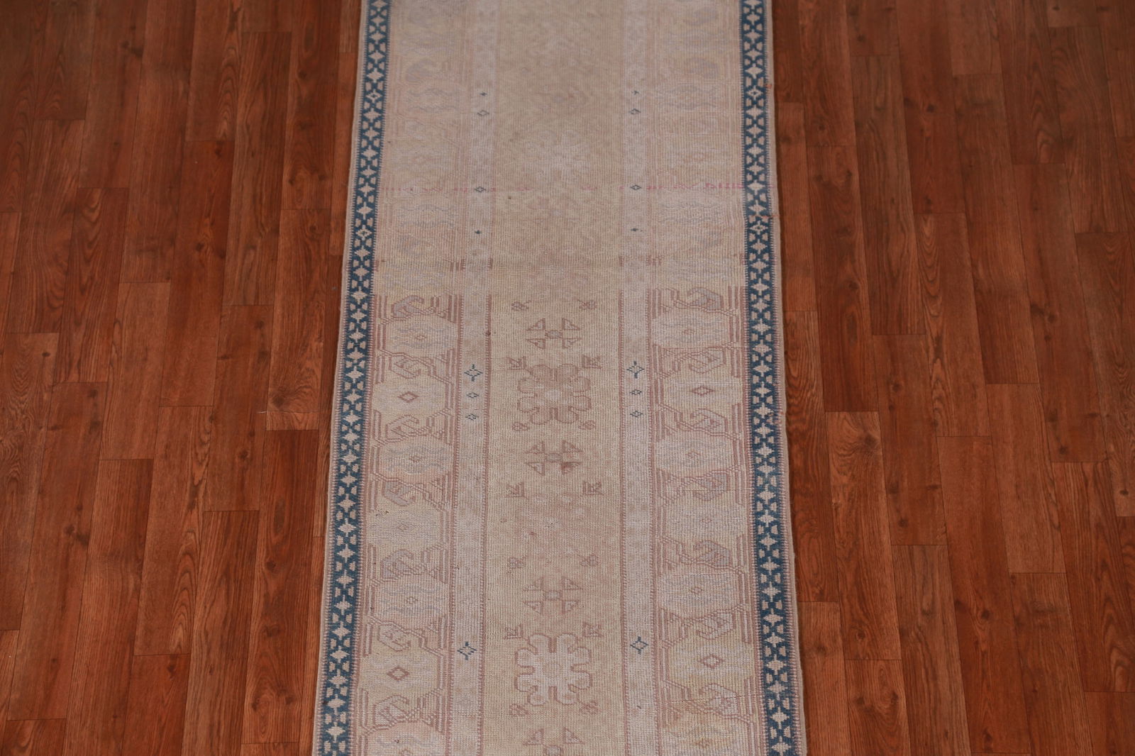 Vegetable Dye Antique Oushak Turkish Runner Rug 2x14 - 4