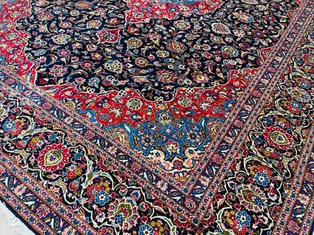 Vintage Persian Kashan Rug- 3490 - 2