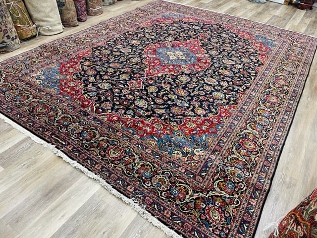 Vintage Persian Kashan Rug- 3490 - 8
