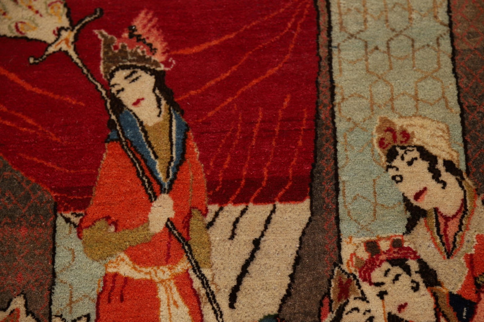 Pre-1900 Antique Pictorial Kashan Persian Rug 4x7 - 10