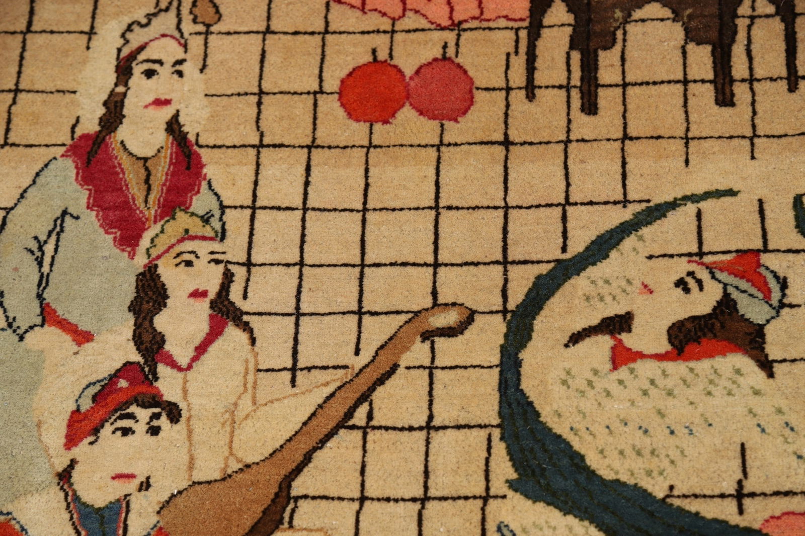 Pre-1900 Antique Pictorial Kashan Persian Rug 4x7 - 11