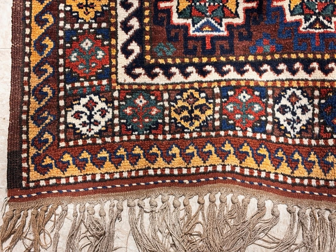 Hand-Knotted Antique Persian Quchan Tribal Geometric Oriental Wool Area Rug 4'3" x 6'11" - 10