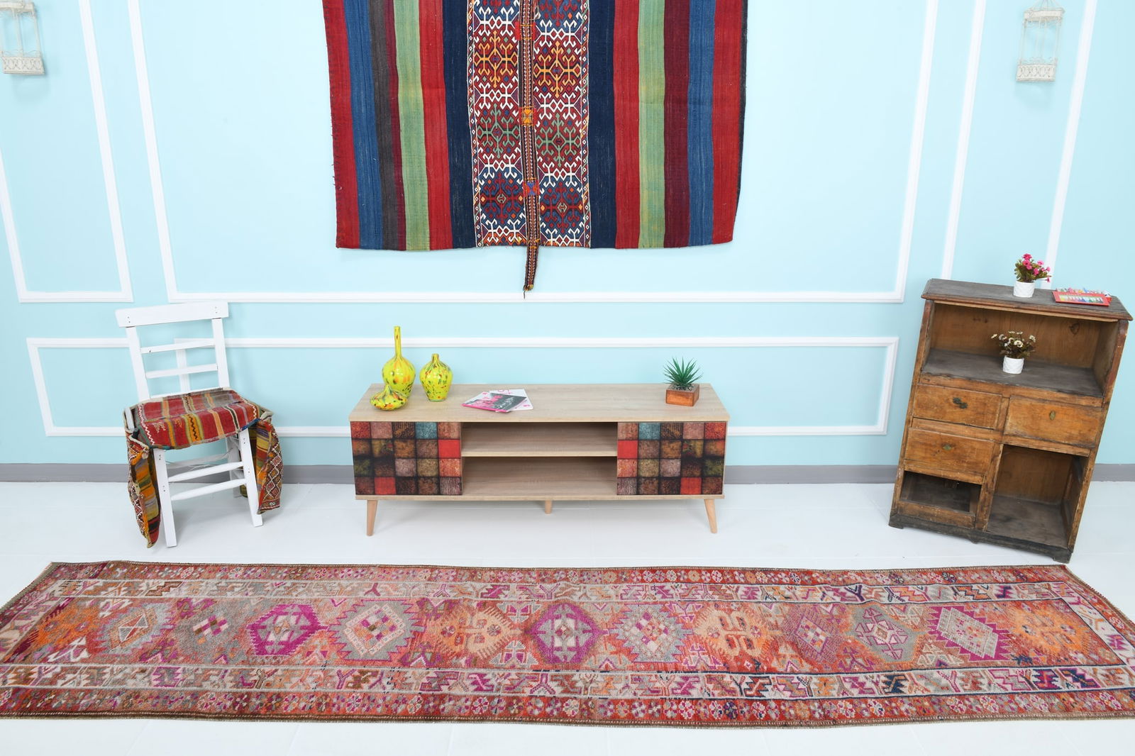 2'7'' x 12'2'' Vintage Wool Runner Rug - 18169 - 3