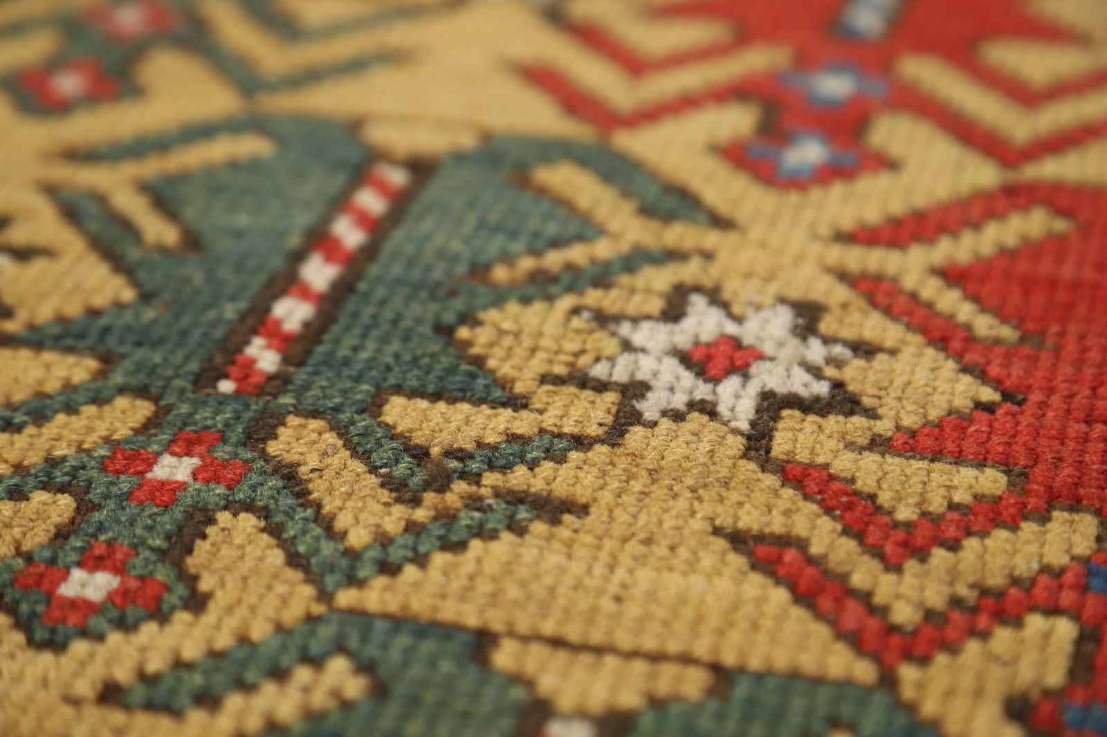 Pre-1900 Antique Wool Kazak Vegetable Dye Rug 4x5 - 10