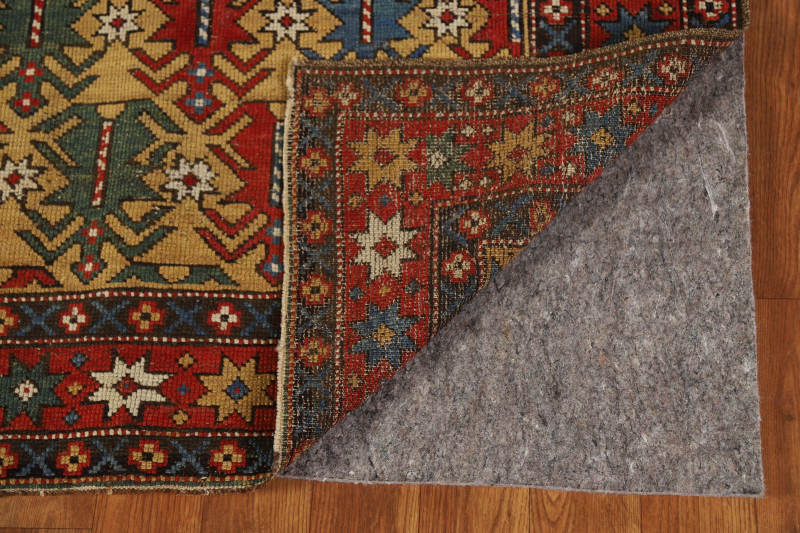 Pre-1900 Antique Wool Kazak Vegetable Dye Rug 4x5 - 8