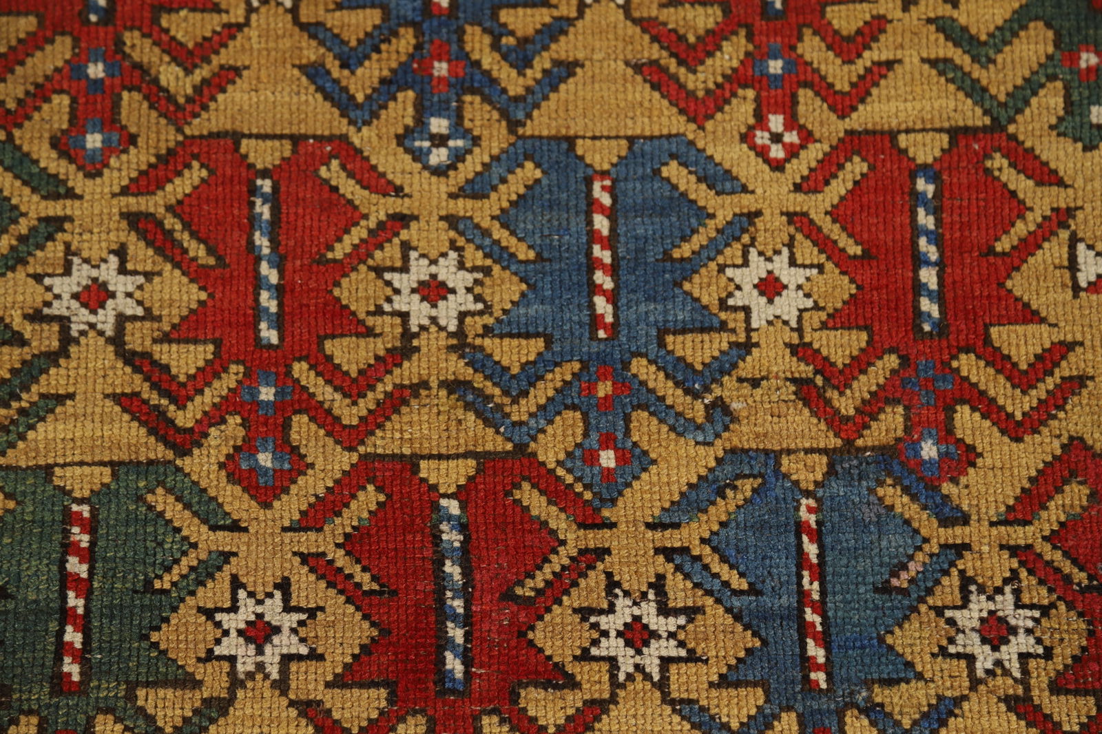 Pre-1900 Antique Wool Kazak Vegetable Dye Rug 4x5 - 9