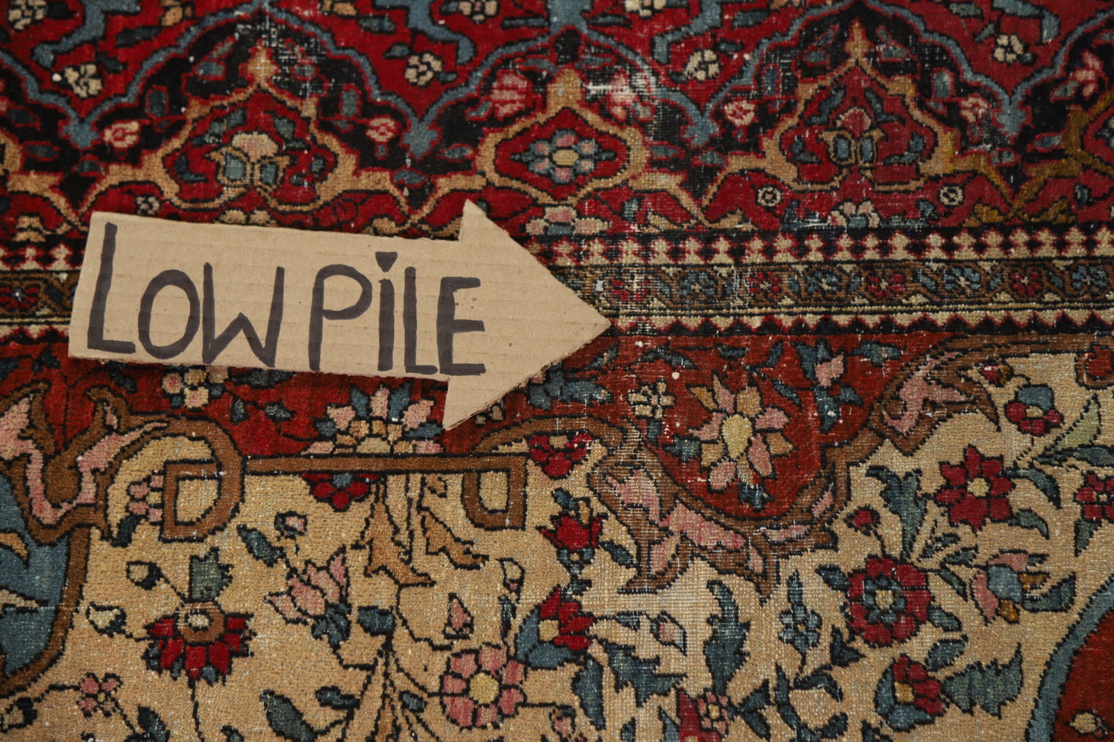 Pre-1900 Antique Vegetable Dye Isfahan Ahmad Persian Rug 4x7 - 13