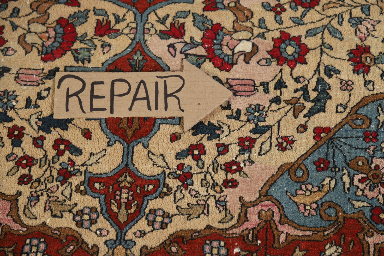 Pre-1900 Antique Vegetable Dye Isfahan Ahmad Persian Rug 4x7 - 15