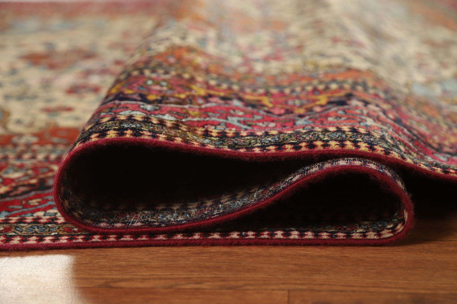 Pre-1900 Antique Vegetable Dye Isfahan Ahmad Persian Rug 4x7 - 17