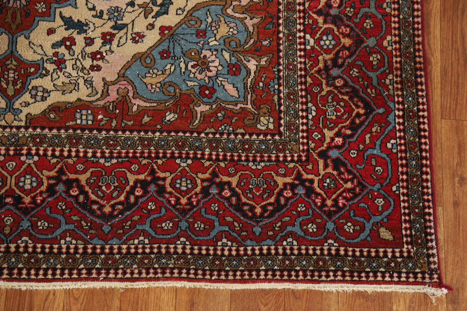 Pre-1900 Antique Vegetable Dye Isfahan Ahmad Persian Rug 4x7 - 5