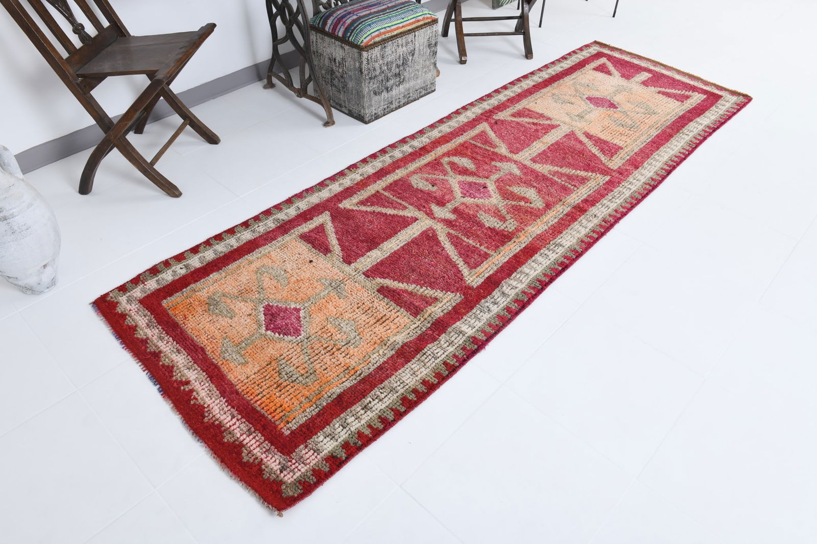 3'1'' x 9'4'' Vintage Wool Runner Rug - 18561 - 4
