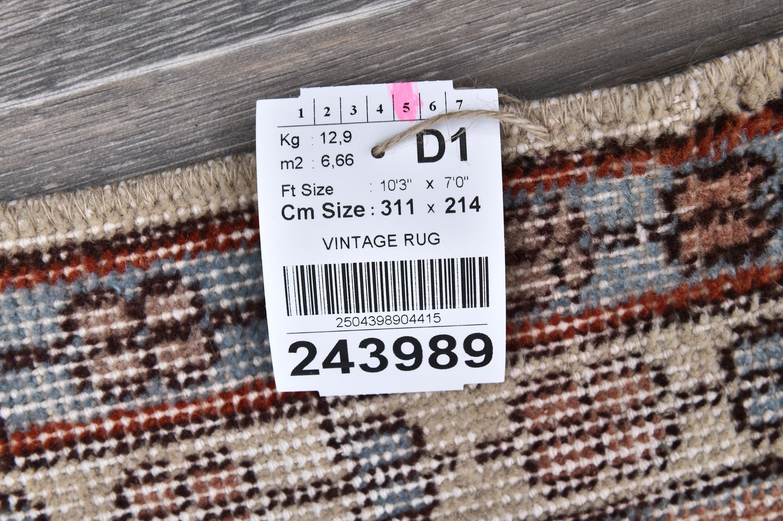 7'0'' x 10'2'' Handmade Vintage Wool Rug - 243989 - 14