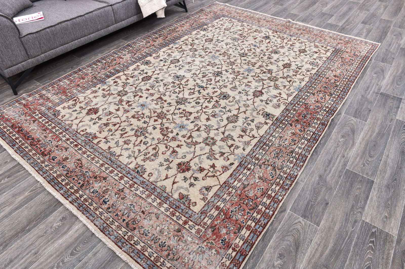 7'0'' x 10'2'' Handmade Vintage Wool Rug - 243989 - 2