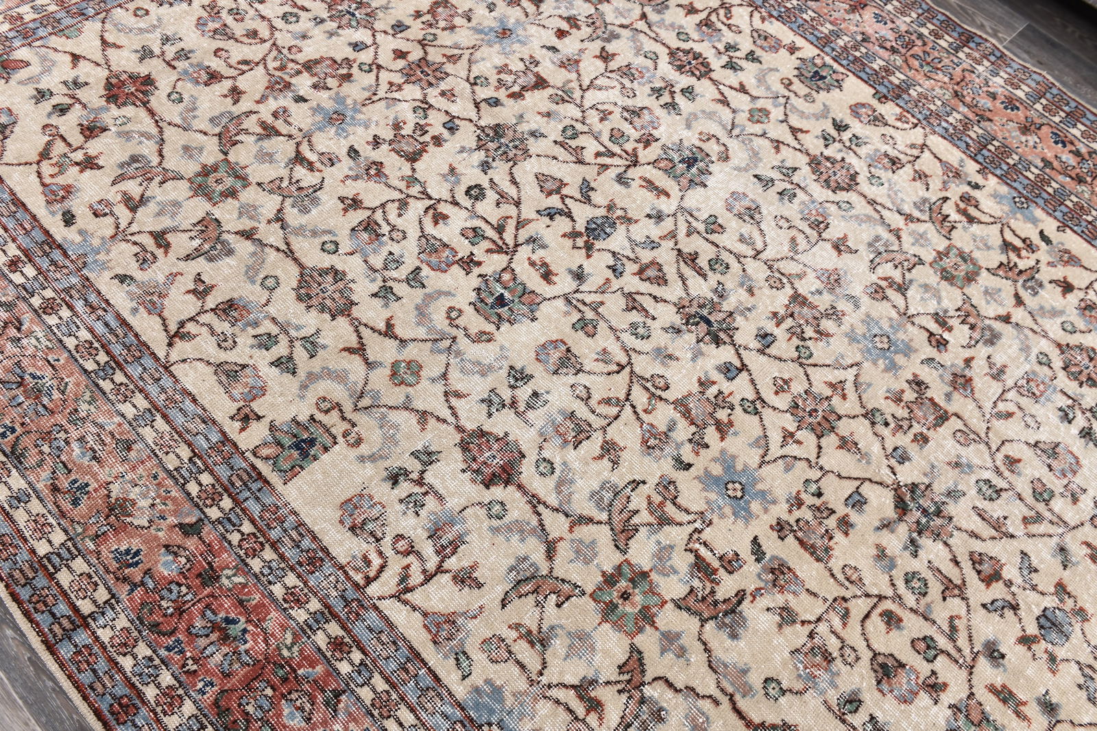 7'0'' x 10'2'' Handmade Vintage Wool Rug - 243989 - 4