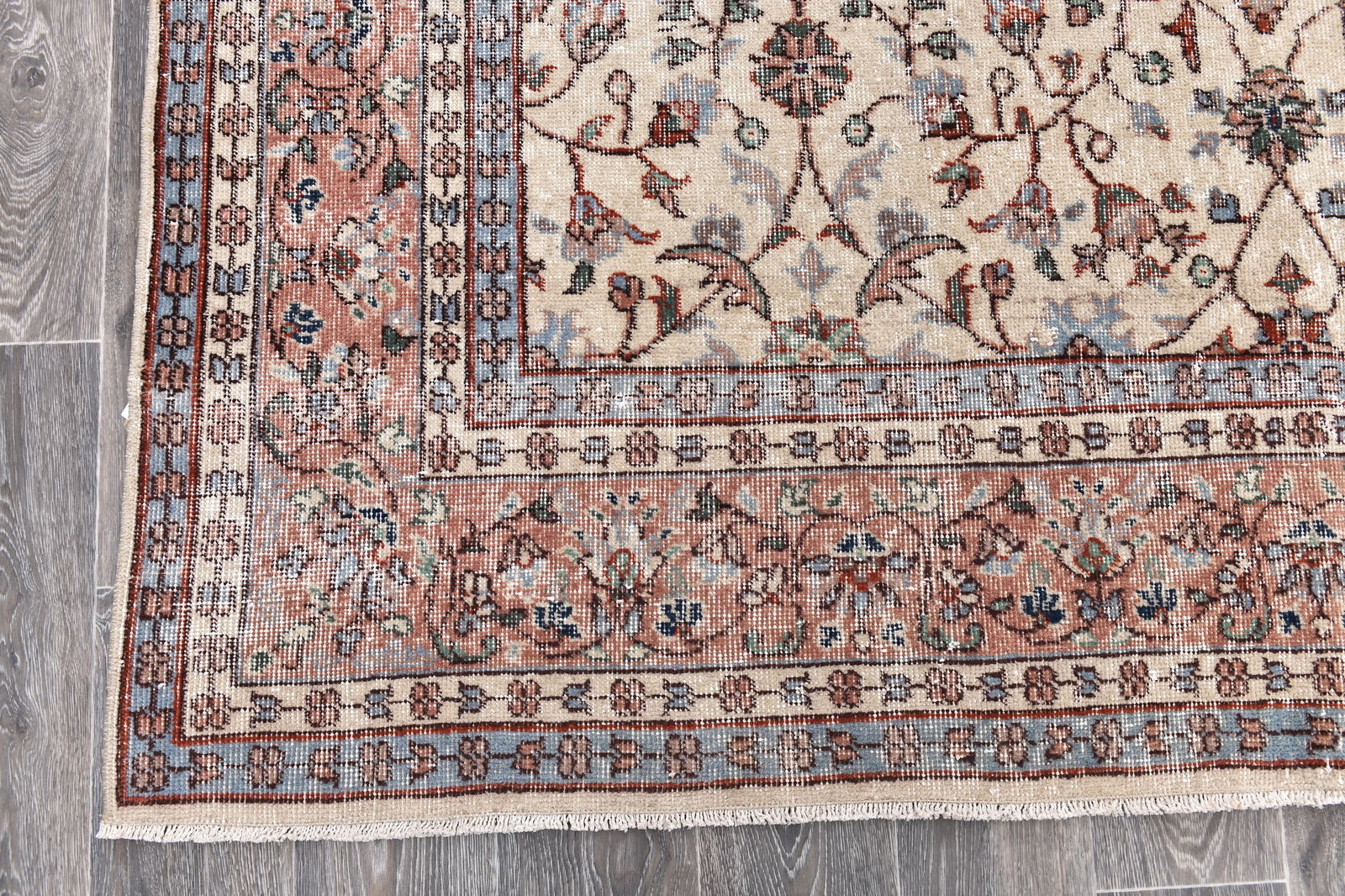7'0'' x 10'2'' Handmade Vintage Wool Rug - 243989 - 8