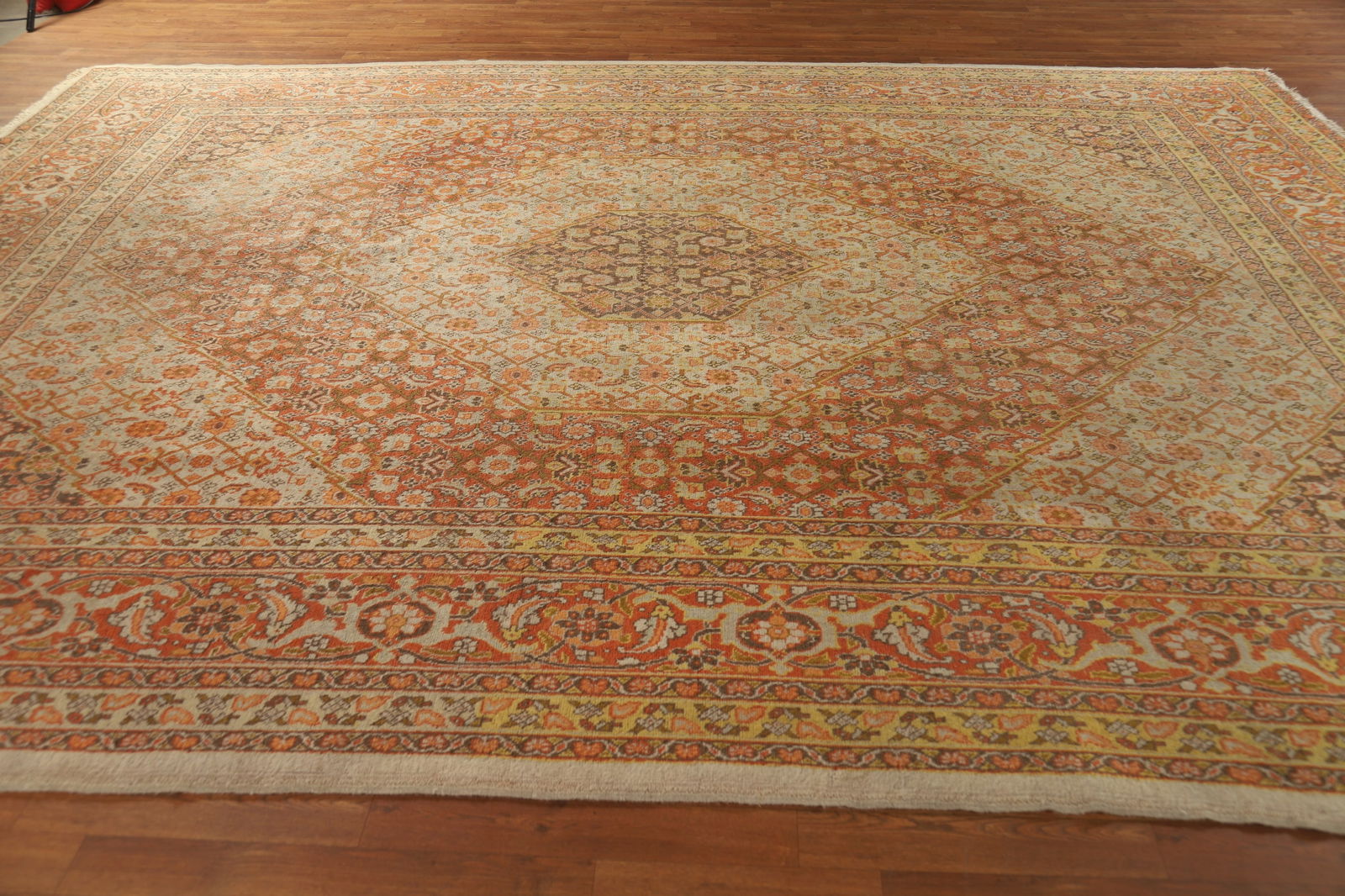 Antique Vegetable Dye Tabriz Persian Area Rug 10x13 - 17
