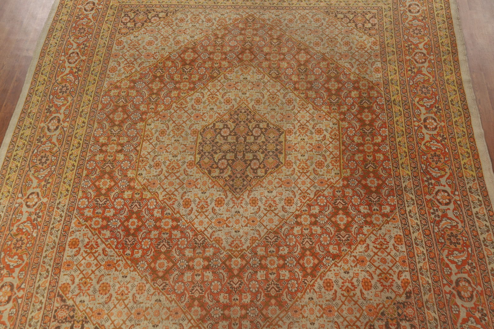 Antique Vegetable Dye Tabriz Persian Area Rug 10x13 - 4