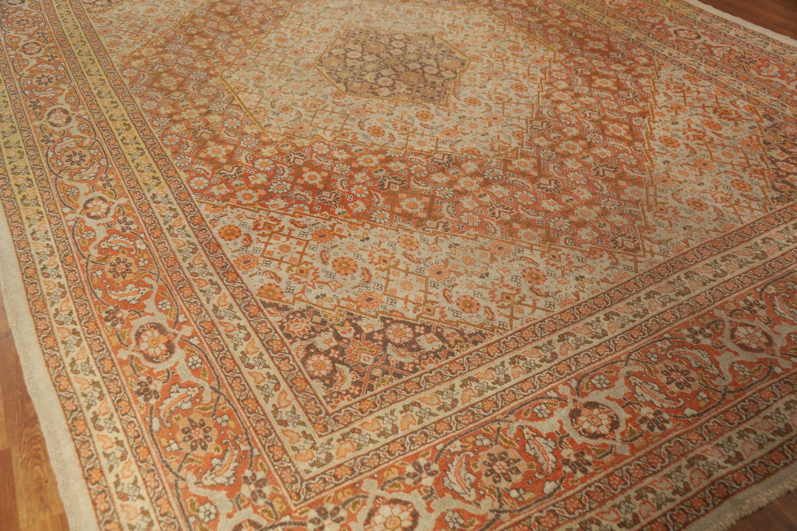 Antique Vegetable Dye Tabriz Persian Area Rug 10x13 - 7