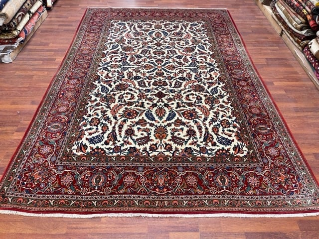 Antique Persian kashan all Over rug-5029: Title:Antique Persian kashan all Over rug-5029Description:Beautiful antique Persian kashan rug with all over floral design from central persia, size 7 ft by 10 ft. 6 inches, circa 1940, excellent