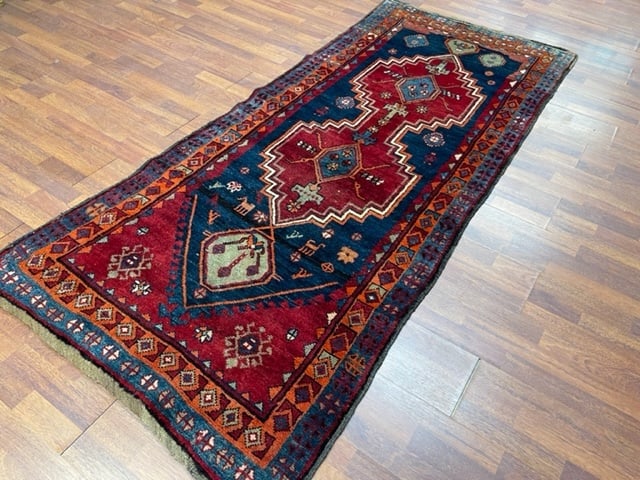 Antique Tribal Kurdish Rug - 4593: Title:Antique Tribal Kurdish Rug - 4593Description:Beautiful antique Persian Kurdish tribal rug with many elements, from northwest Persia, size 3ft. 5 inches by 8 ft. 2 inches, irca 1920, excellent