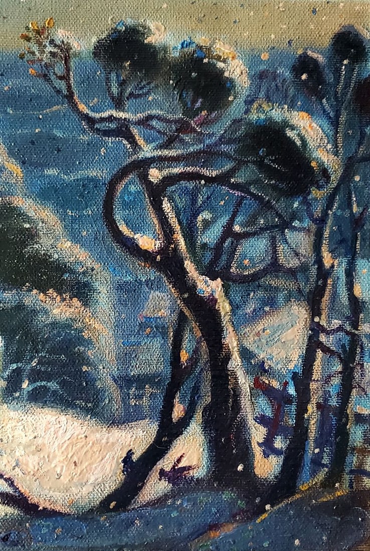 Oil painting Winter Monastery Daniil Litvinov - 8