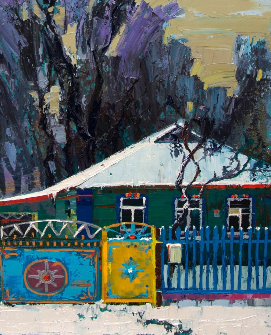 Oil painting Snow covered gates Natalia Korf-Ivaniuk - 5