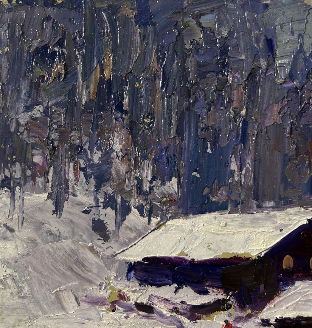 Oil painting Winter village Boris Serdyuk - 6