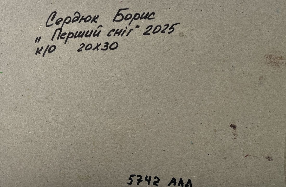 Oil painting Snowy road in the forest Boris Serdyuk - 10