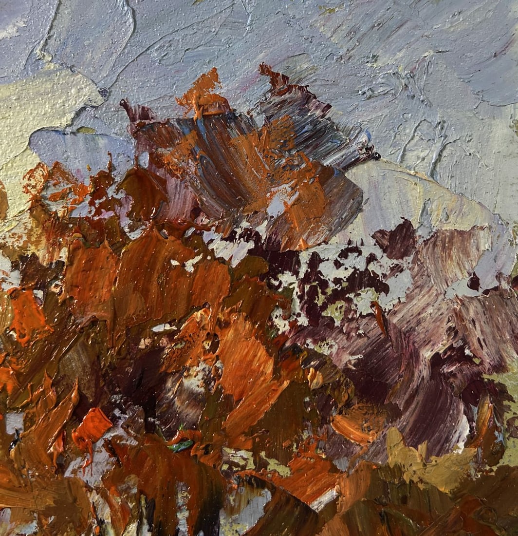 Oil painting Snowy road in the forest Boris Serdyuk - 4