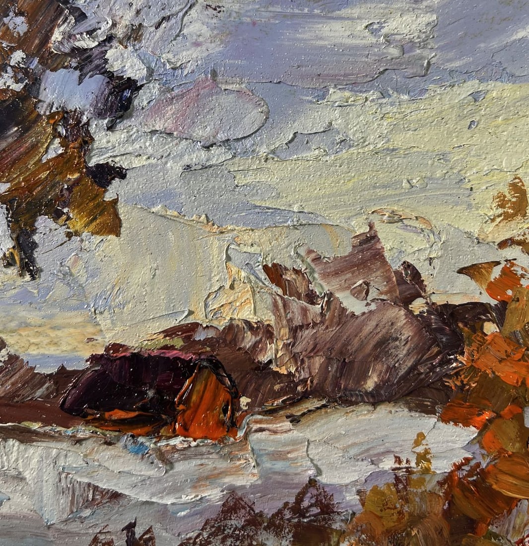 Oil painting Snowy road in the forest Boris Serdyuk - 5