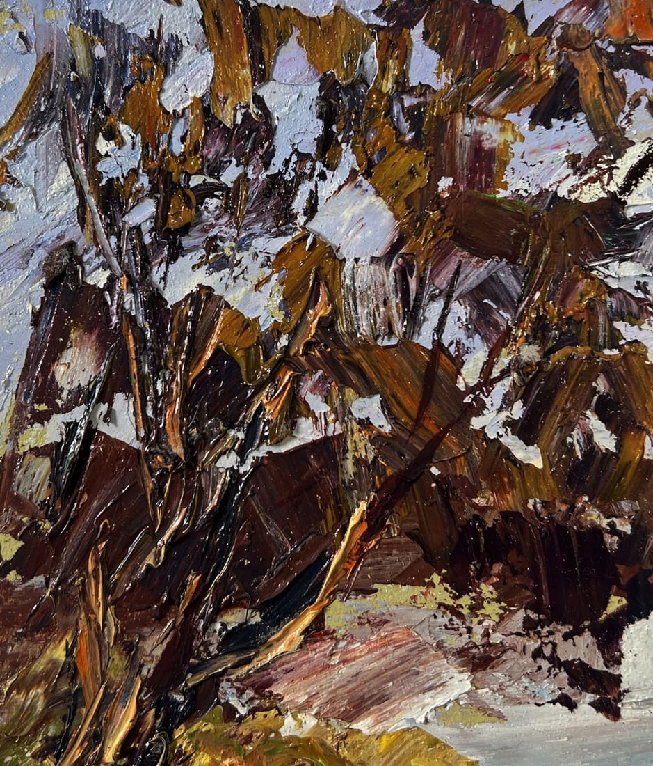 Oil painting Snowy road in the forest Boris Serdyuk - 6