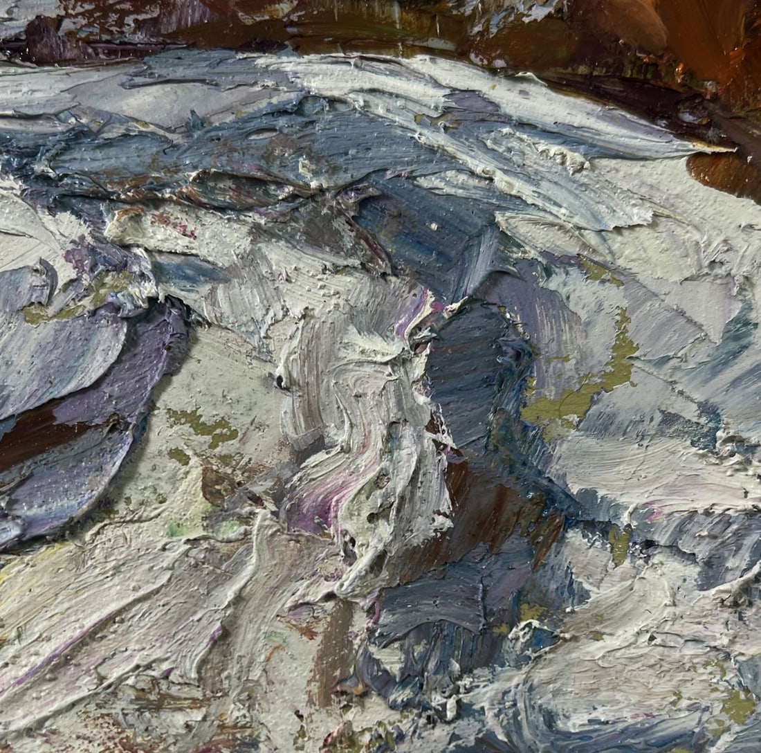 Oil painting Snowy road in the forest Boris Serdyuk - 8