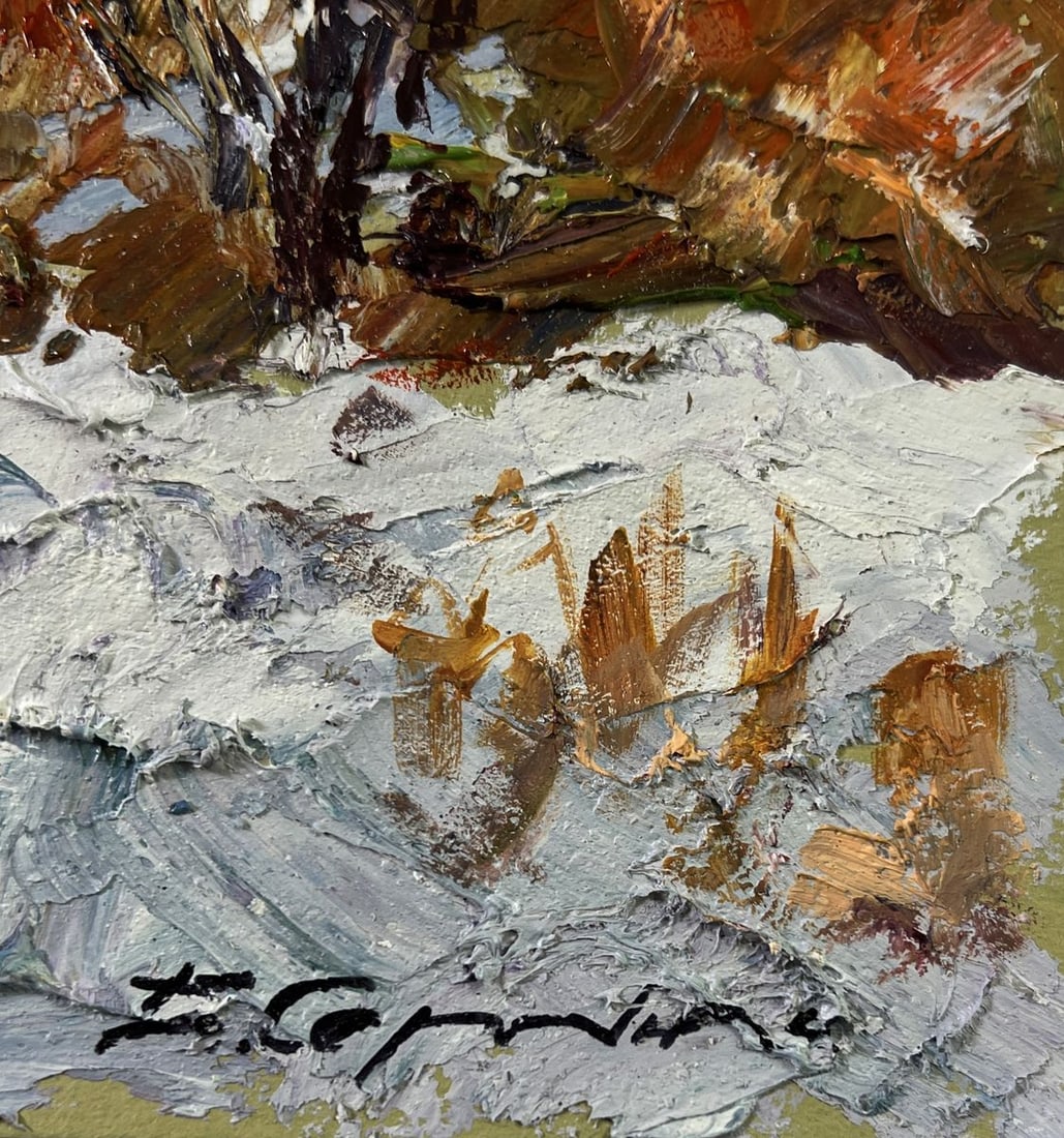 Oil painting Snowy road in the forest Boris Serdyuk - 9