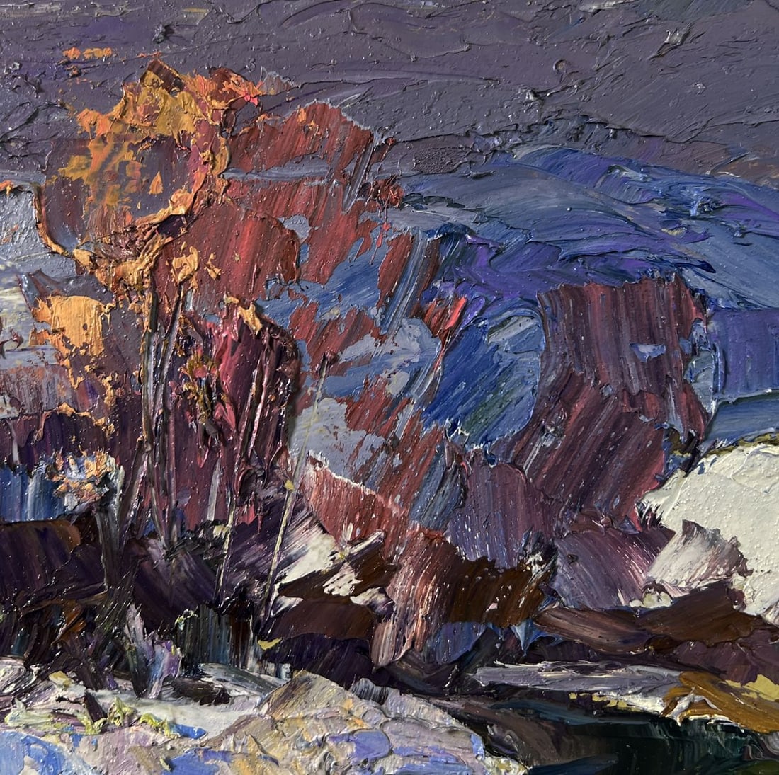 Oil painting Winter stream Boris Serdyuk - 5