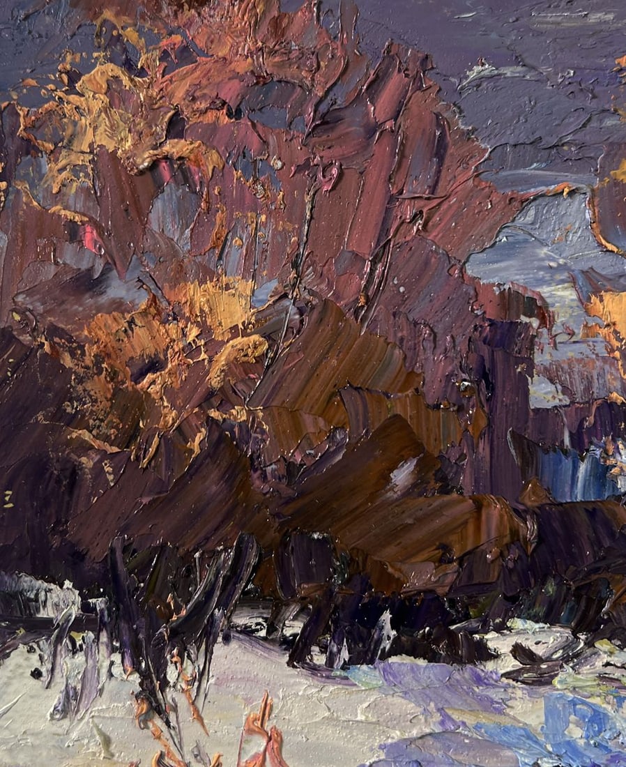 Oil painting Winter stream Boris Serdyuk - 6