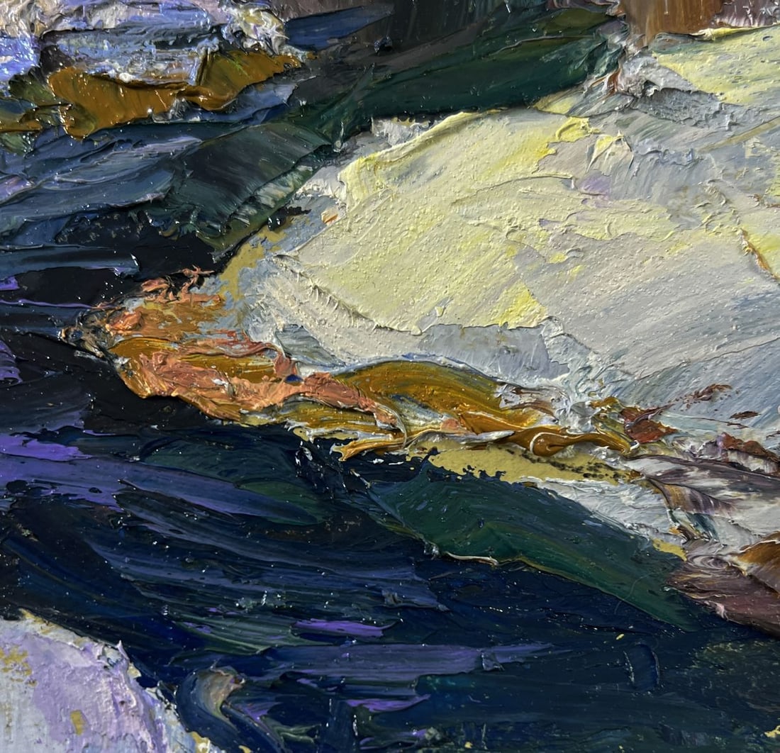 Oil painting Winter stream Boris Serdyuk - 8