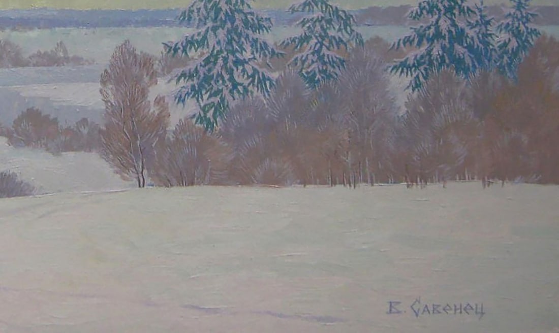 Oil painting After the night snow storm Valery Savenets - 2