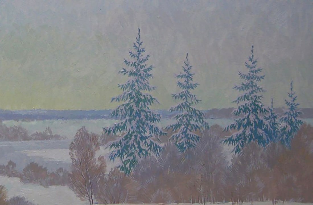 Oil painting After the night snow storm Valery Savenets - 5