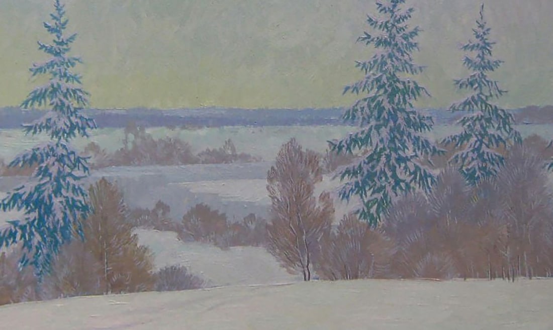Oil painting After the night snow storm Valery Savenets - 6