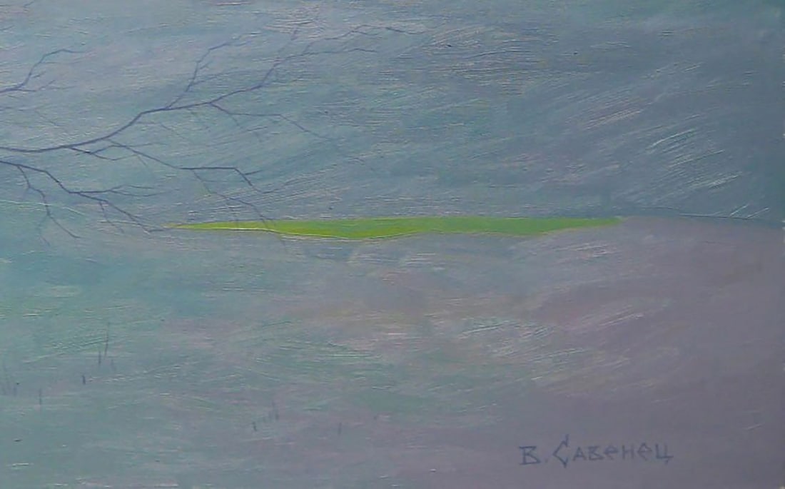 Oil painting Winter evening Valery Savenets - 2