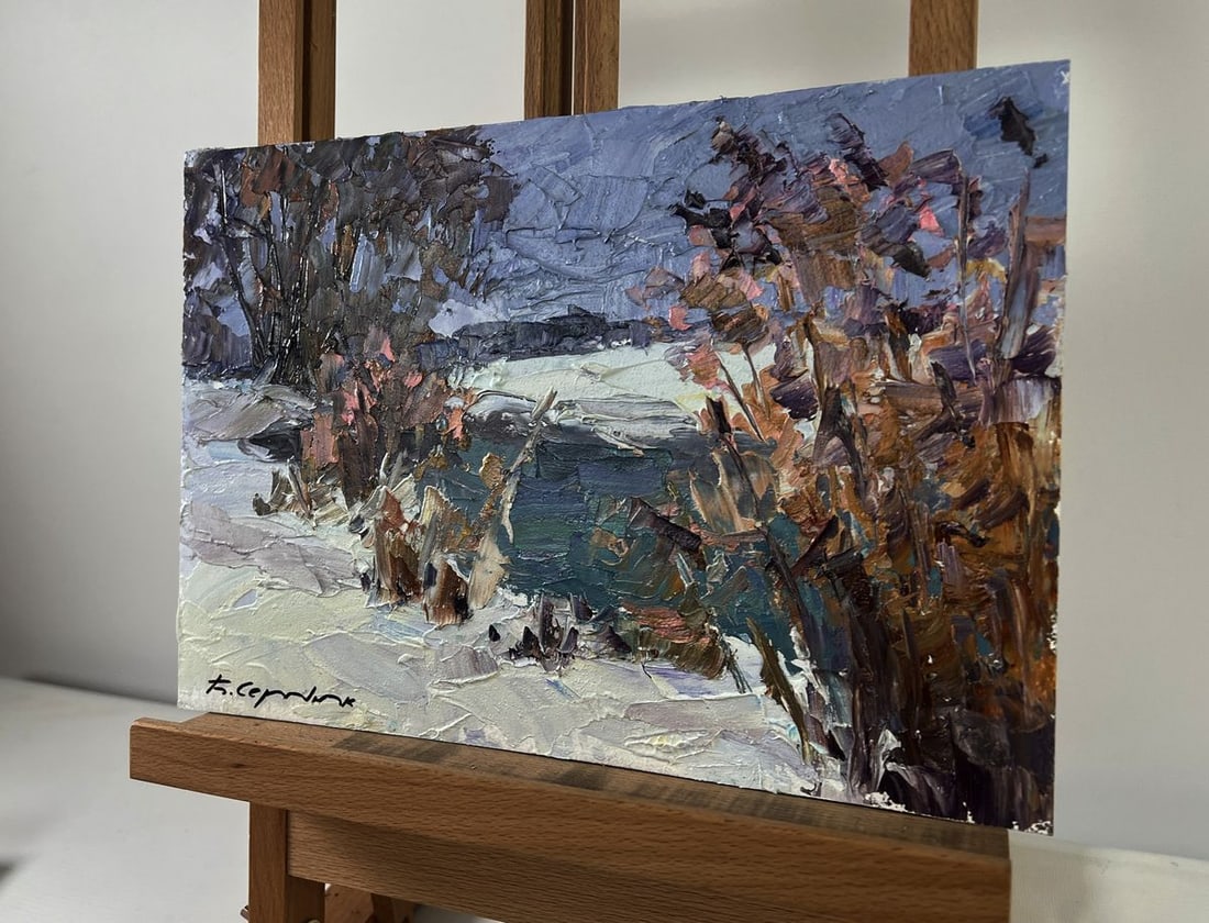 Oil painting The first snow and the breath of frost Boris Serdyuk - 2