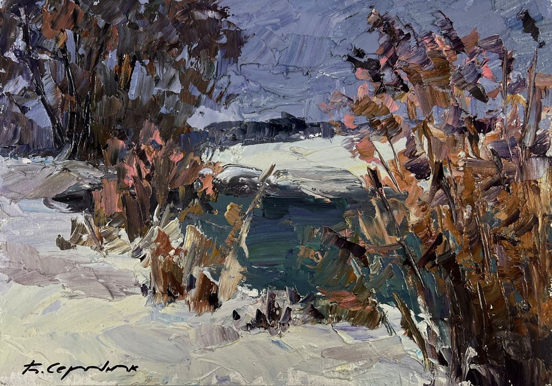 Oil painting The first snow and the breath of frost Boris Serdyuk - 3
