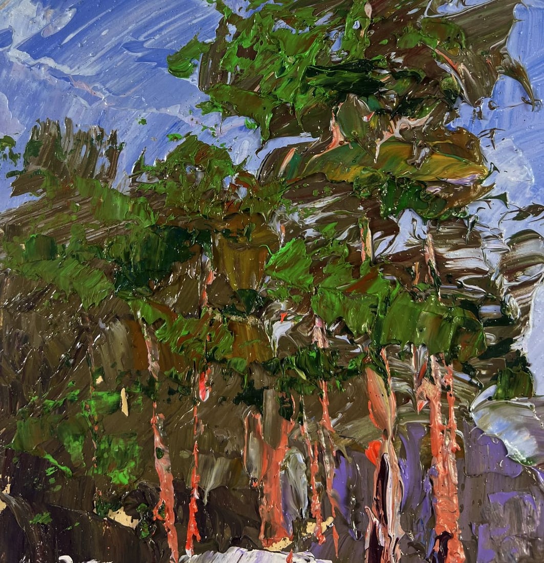 Oil painting Winter road through quiet forests Boris Serdyuk - 6