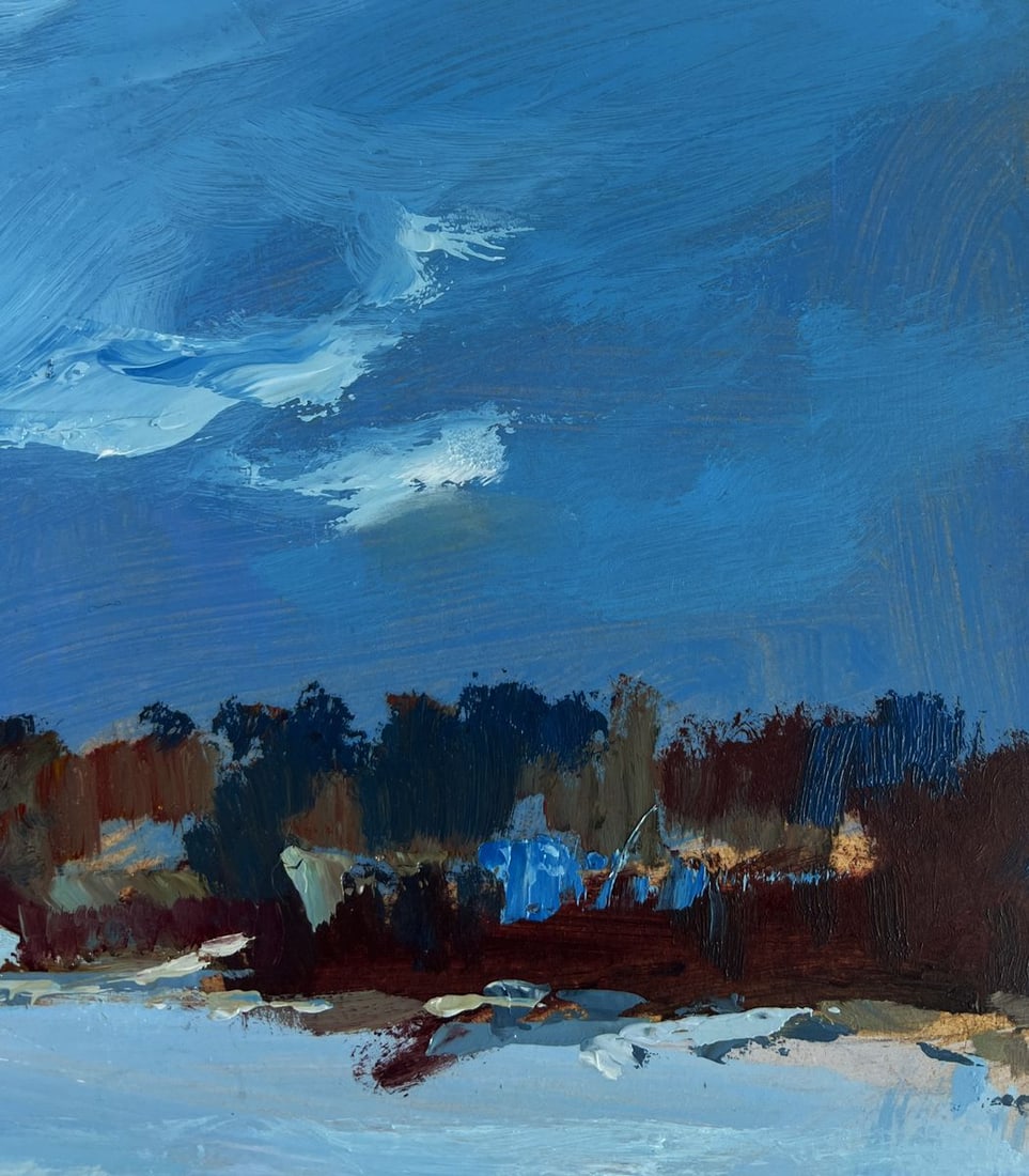 Oil painting Frozen winter river Yuriy Suprunchuk - 4