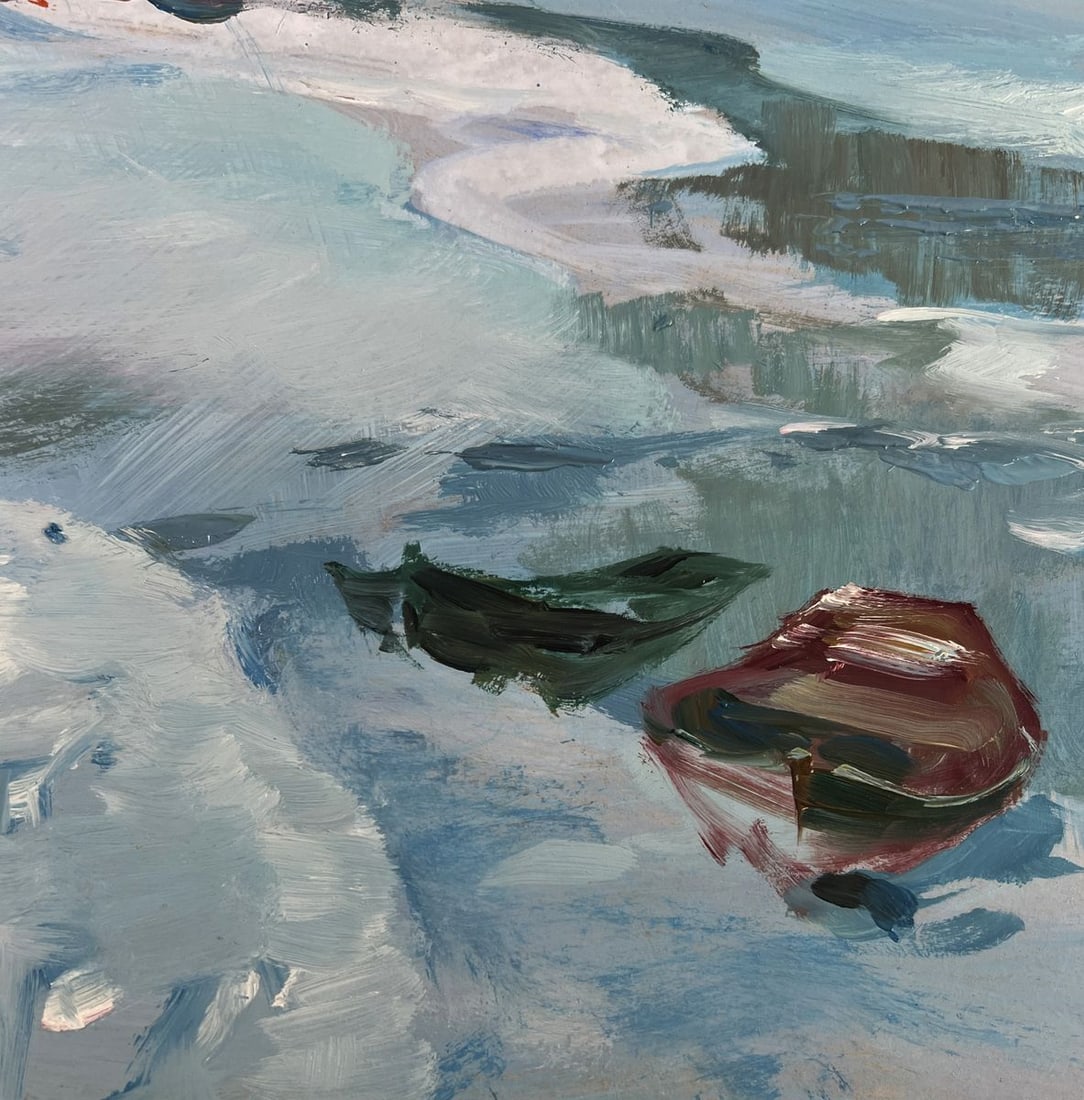 Oil painting Frozen winter river Yuriy Suprunchuk - 8