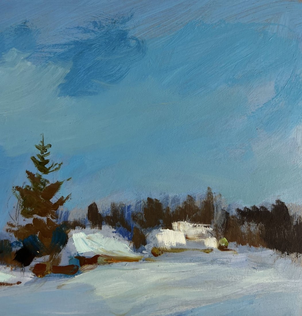 Oil painting Along the snowy path Yuriy Suprunchuk - 4