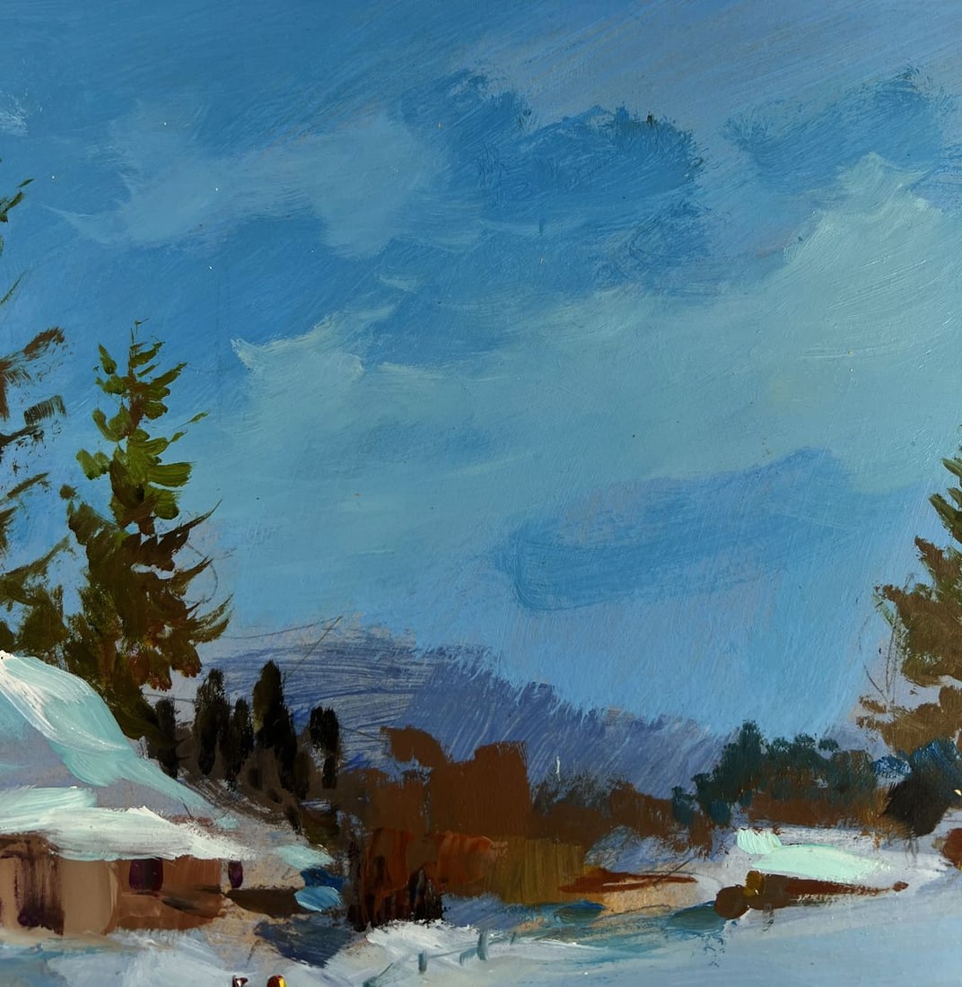 Oil painting Along the snowy path Yuriy Suprunchuk - 5