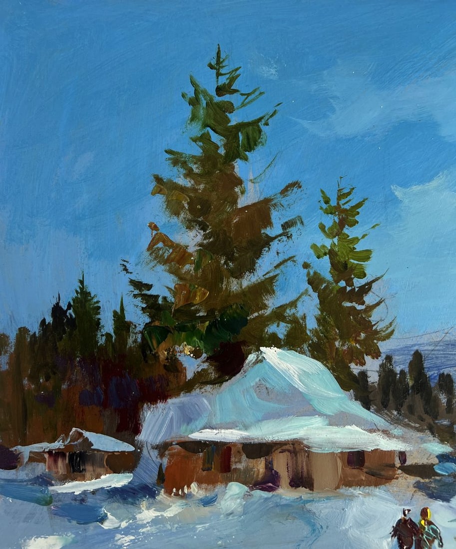 Oil painting Along the snowy path Yuriy Suprunchuk - 6